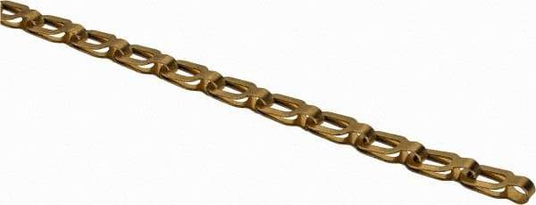 Peerless Chain - 0.018" Diam Brass Plumber's Safety Chain - 23 Lb Load Limit, #2/0, Standard Finish, 0.55" Inside Length - USA Tool & Supply