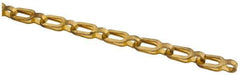 Made in USA - 0.023" Diam Brass Plumber's Safety Chain - 30 Lb Load Limit, #1/0, Standard Finish, 0.55" Inside Length - USA Tool & Supply