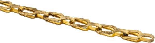 Made in USA - 0.028" Diam Brass Plumber's Safety Chain - 40 Lb Load Limit, #1, Standard Finish, 0.65" Inside Length - USA Tool & Supply