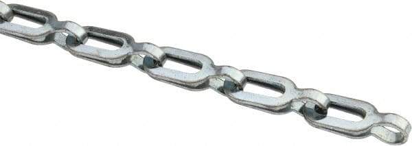 Made in USA - 0.028" Diam Steel Plumber's Safety Chain - 63 Lb Load Limit, #2, Zinc Plated Finish, 0.7" Inside Length - USA Tool & Supply