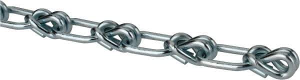 Campbell - 0.12" Diam Steel Single Loop Chain - 265 Lb Load Limit, #1/0, Zinc Plated Finish, 1.29" Inside Length - USA Tool & Supply