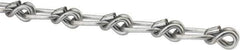 Made in USA - 0.135" Diam Steel Single Loop Chain - 340 Lb Load Limit, #2/0, Zinc Plated Finish, 1.48" Inside Length - USA Tool & Supply