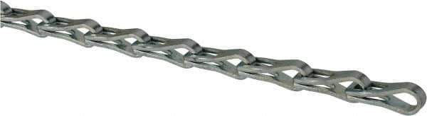 Made in USA - 0.042" Diam Steel Sash Chain - 95 Lb Load Limit, #25, Zinc Plated Finish - USA Tool & Supply