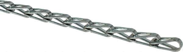 Made in USA - 0.035" Diam Steel Sash Chain - 105 Lb Load Limit, #35, Zinc Plated Finish - USA Tool & Supply