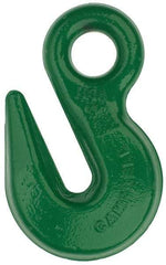 Campbell - 22,600 Lb Capacity, Chain Grade 100, Alloy Steel Eye Hook - 0.78" Hook Throat, 4.22" Reach, 1.22" Eye ID, 5/8" Chain Diam, 6.66" OAL - USA Tool & Supply