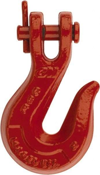 CM - 1/4 Inch Chain Diameter, Grade 80 Clevis Hook - 3,500 Lbs. Load Capacity, 5/16 Inch Inside Diameter, 21/64 Inch Pin Diameter, 3/8 Inch Hook Throat, 1-15/16 Inch Hook Width - USA Tool & Supply