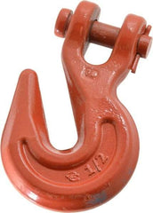 Campbell - 1/2 Inch Chain Diameter, Grade 70 Clevis Hook - 12,000 Lbs. Load Capacity, 21/32 Inch Inside Diameter, 21/32 Inch Pin Diameter, 9/16 Inch Hook Throat - USA Tool & Supply