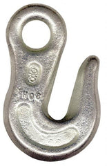 CM - 2,600 Lb Capacity, Chain Grade 43, Carbon Steel Eye Hook - USA Tool & Supply