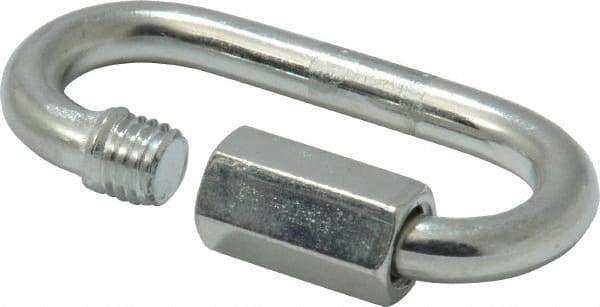 Campbell - Zinc Plated Carbon Steel Quick Link - 3/16" Diameter, 660 Lb Load Limit - USA Tool & Supply