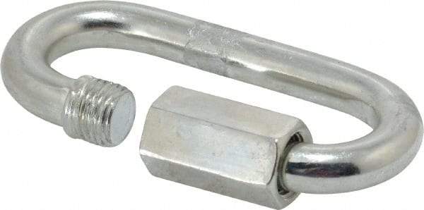 Campbell - Zinc Plated Carbon Steel Quick Link - 3/8" Diameter, 2,200 Lb Load Limit - USA Tool & Supply