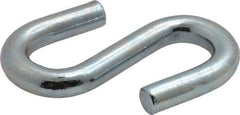 Campbell - Trade Size #120, Carbon Steel Zinc Plated S-Hook - 410 Lb Capacity, 3/8" Wire, 2-3/8" OAL - USA Tool & Supply