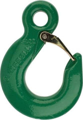 Campbell - 8,800 Lb Capacity, Chain Grade 100, Alloy Steel Eye Hook - 1.62" Hook Throat, 4.41" Reach, 0.81" Eye ID, 3/8" Chain Diam, 6-1/4" OAL - USA Tool & Supply