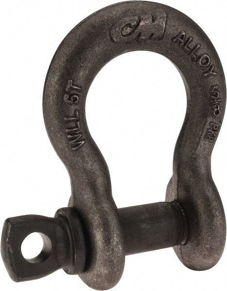 CM - 5/8 Inch Nominal Chain Size, 5 Ton Alloy Steel Screw Pin Anchor Shackle - USA Tool & Supply