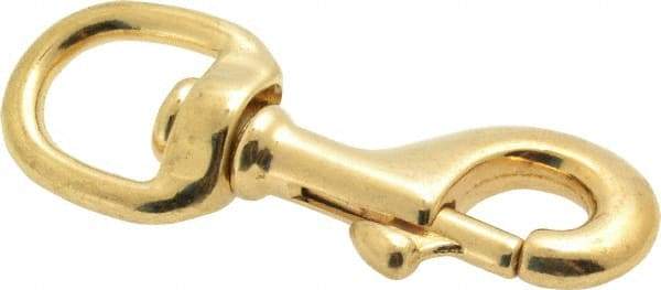 Value Collection - 3-1/8" Long Oval Swivel Eye Bolt Snap - Solid Brass with 5/16" Snap Opening - USA Tool & Supply