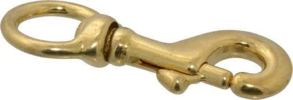 Value Collection - 3-1/8" Long Oval Swivel Eye Bolt Snap - Solid Brass with 5/16" Snap Opening - USA Tool & Supply