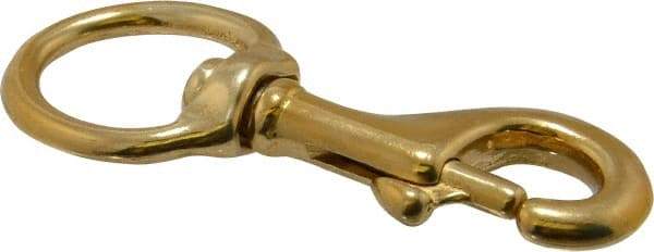 Value Collection - 3-5/8" Long Oval Swivel Eye Bolt Snap - Solid Brass with 3/8" Snap Opening - USA Tool & Supply