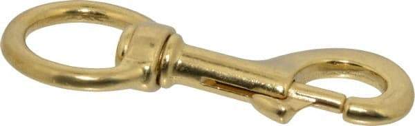 Value Collection - 4-3/4" Long Oval Swivel Eye Bolt Snap - Solid Brass with 1/2" Snap Opening - USA Tool & Supply