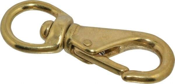 Value Collection - 3-1/4" Long Swivel Eye Boat Snap - Solid Brass with 3/8" Snap Opening - USA Tool & Supply