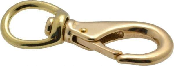 Value Collection - 3-3/4" Long Swivel Eye Boat Snap - Solid Brass with 1/2" Snap Opening - USA Tool & Supply