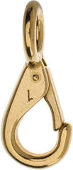 Value Collection - 3" Long Fixed Eye Boat Snap - Solid Brass with 3/8" Snap Opening - USA Tool & Supply