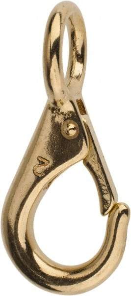 Value Collection - 3-1/4" Long Fixed Eye Boat Snap - Solid Brass with 1/2" Snap Opening - USA Tool & Supply