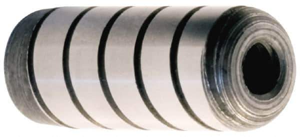 Unbrako - M3, 8mm OAL, Knurled Cup Point Set Screw - Grade 45H Alloy Steel, 1.5mm Key - USA Tool & Supply