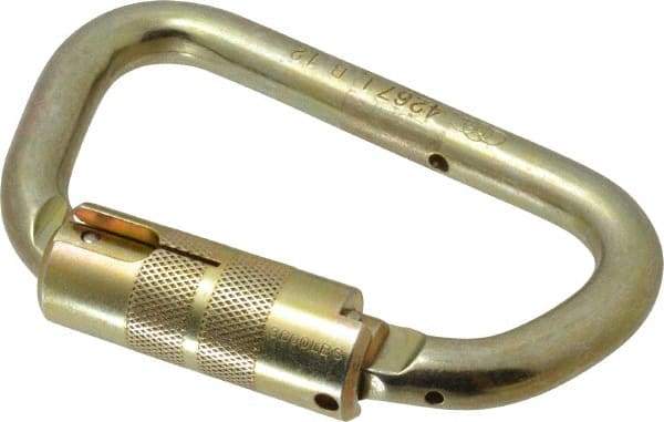 Miller - 400 Lb. Capacity Locking Carabiner - 1 Inch, Screw Lock Gate, Steel - USA Tool & Supply