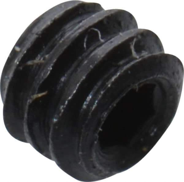 Unbrako - #2-56 UNC, 1/16" OAL, Cup Point Set Screw - Grade 8 Alloy Steel, 0.035" Key - USA Tool & Supply