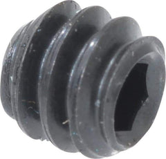 Unbrako - #6-32 UNC, 1/8" OAL, Cup Point Set Screw - Grade 8 Alloy Steel, 1/16" Key - USA Tool & Supply