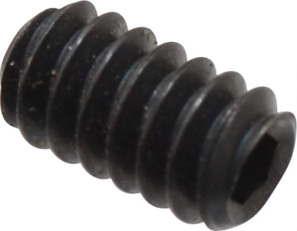 Unbrako - #6-32 UNC, 1/4" OAL, Cup Point Set Screw - Grade 8 Alloy Steel, 1/16" Key - USA Tool & Supply