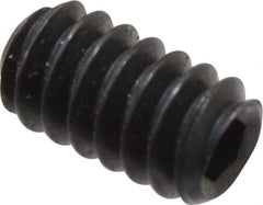 Unbrako - #6-32 UNC, 1/4" OAL, Cup Point Set Screw - Grade 8 Alloy Steel, 1/16" Key - USA Tool & Supply