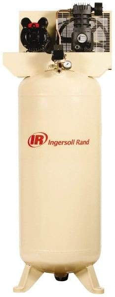 Ingersoll-Rand - 5 hp, 60 Gal Stationary Electric Vertical Air Compressor - Single Phase, 135 Max psi, 18.1 CFM, 230 Volt - USA Tool & Supply