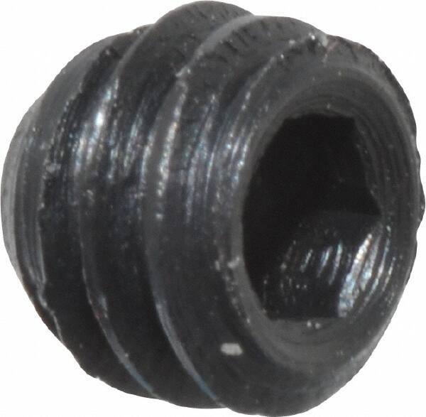Unbrako - #8-32 UNC, 1/8" OAL, Cup Point Set Screw - Grade 8 Alloy Steel, 5/64" Key - USA Tool & Supply