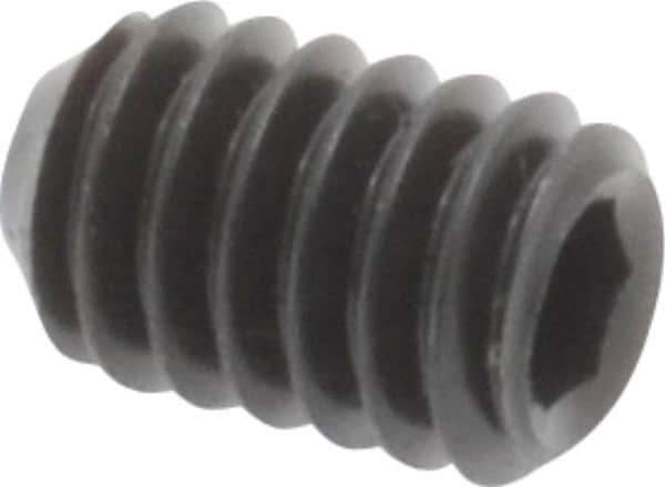 Unbrako - #8-32 UNC, 1/4" OAL, Cup Point Set Screw - Grade 8 Alloy Steel, 5/64" Key - USA Tool & Supply