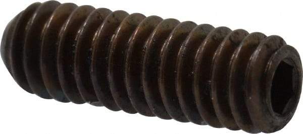 Unbrako - #8-32 UNC, 1/2" OAL, Cup Point Set Screw - Grade 8 Alloy Steel, 5/64" Key - USA Tool & Supply