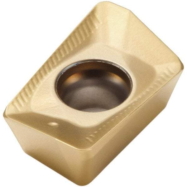 Seco - XOMX120416 ME08 Grade F40M Carbide Milling Insert - TiAlN/TiN Finish, 0.157" Thick, 1/16" Corner Radius - USA Tool & Supply