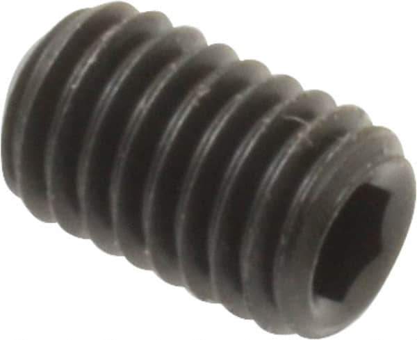 Unbrako - #10-32 UNF, 5/16" OAL, Cup Point Set Screw - Grade 8 Alloy Steel, 3/32" Key - USA Tool & Supply