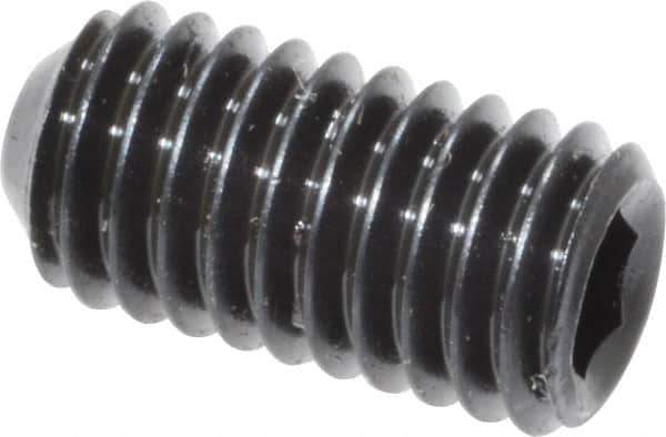 Unbrako - #10-32 UNF, 3/8" OAL, Cup Point Set Screw - Grade 8 Alloy Steel, 3/32" Key - USA Tool & Supply
