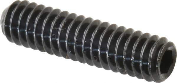 Unbrako - 1/4-20 UNC, 1" OAL, Cup Point Set Screw - Grade 8 Alloy Steel, 1/8" Key - USA Tool & Supply