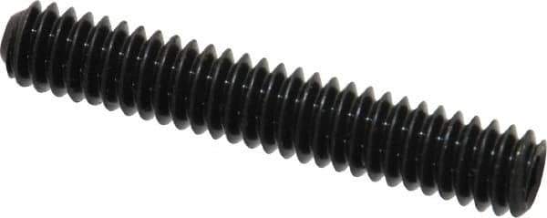 Unbrako - 1/4-20 UNC, 1-1/2" OAL, Cup Point Set Screw - Grade 8 Alloy Steel, 1/8" Key - USA Tool & Supply