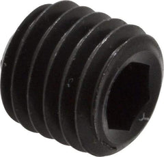 Unbrako - 1/4-28 UNF, 1/4" OAL, Cup Point Set Screw - Grade 8 Alloy Steel, 1/8" Key - USA Tool & Supply