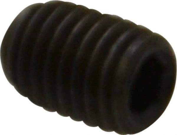Unbrako - 1/4-28 UNF, 3/8" OAL, Cup Point Set Screw - Grade 8 Alloy Steel, 1/8" Key - USA Tool & Supply