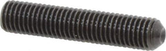 Unbrako - 1/4-28 UNF, 1-1/4" OAL, Cup Point Set Screw - Grade 8 Alloy Steel, 1/8" Key - USA Tool & Supply