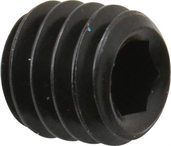 Unbrako - 5/16-18 UNC, 5/16" OAL, Cup Point Set Screw - Grade 8 Alloy Steel, 3/32" Key - USA Tool & Supply