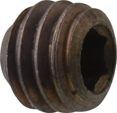 Unbrako - 3/8-16 UNC, 5/16" OAL, Cup Point Set Screw - Grade 8 Alloy Steel, 3/16" Key - USA Tool & Supply