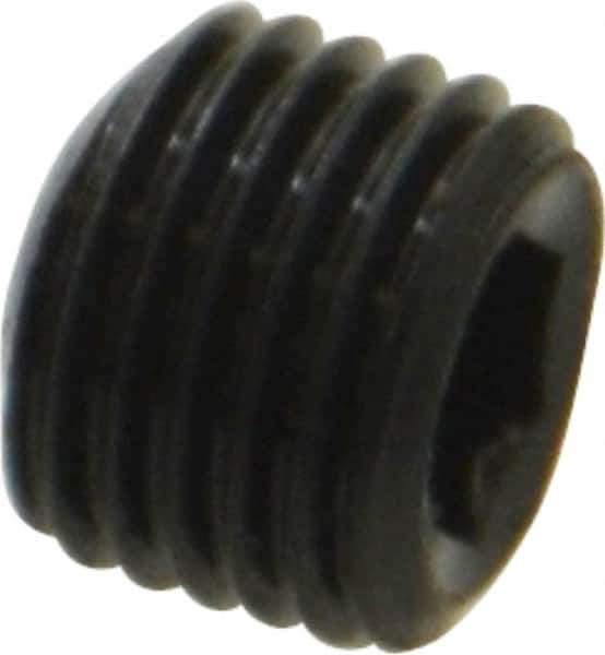Unbrako - 3/8-24 UNF, 5/16" OAL, Cup Point Set Screw - Grade 8 Alloy Steel, 3/16" Key - USA Tool & Supply