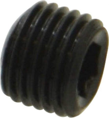 Unbrako - 3/8-24 UNF, 5/16" OAL, Cup Point Set Screw - Grade 8 Alloy Steel, 3/16" Key - USA Tool & Supply