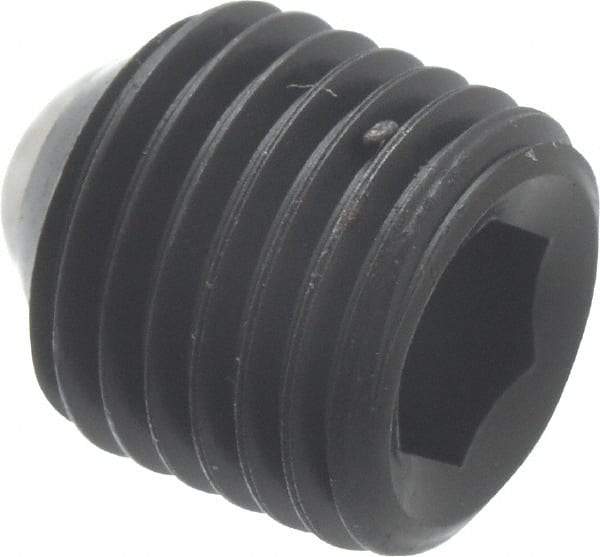 Unbrako - 3/8-24 UNF, 3/8" OAL, Cup Point Set Screw - Grade 8 Alloy Steel, 3/16" Key - USA Tool & Supply