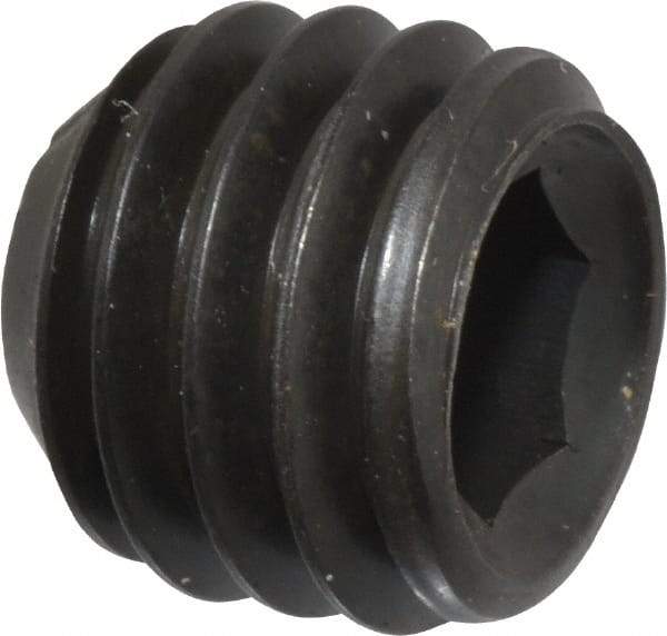 Unbrako - 7/16-14 UNC, 3/8" OAL, Cup Point Set Screw - Grade 8 Alloy Steel, 7/32" Key - USA Tool & Supply