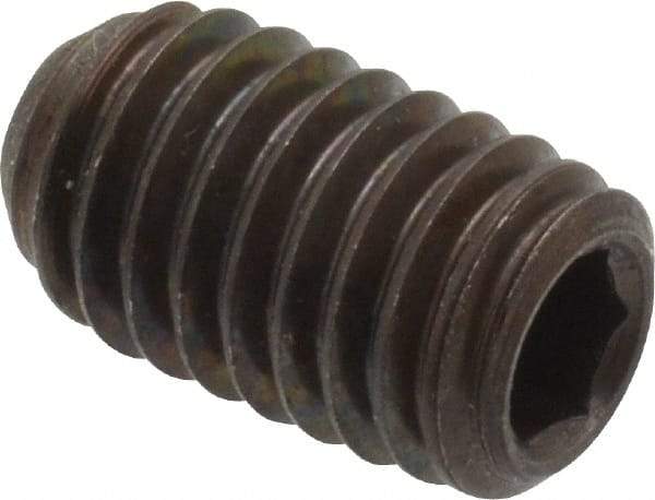 Unbrako - 7/16-14 UNC, 3/4" OAL, Cup Point Set Screw - Grade 8 Alloy Steel, 7/32" Key - USA Tool & Supply